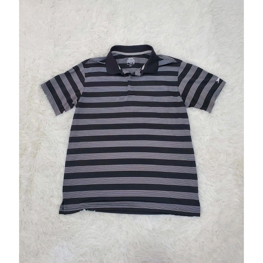 Men's Slazenger Golf Polo Medium Black and White Stripes Collared Shirt